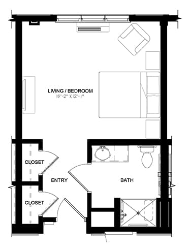 Floor Plans for Peabody Place in Franklin, NH | Assisted Living-Studio-A-360